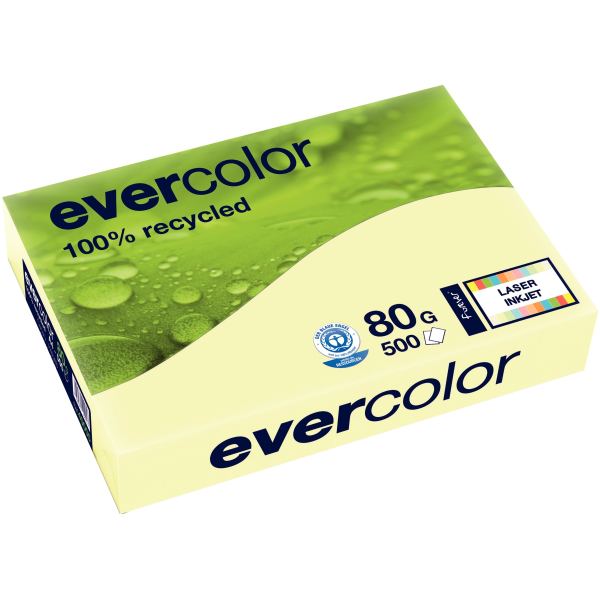 Ramette Clairefontaine Evercolor Papier Couleur A4 80g Recycle 500 Feuilles Coloris Jaune — PAPIERS