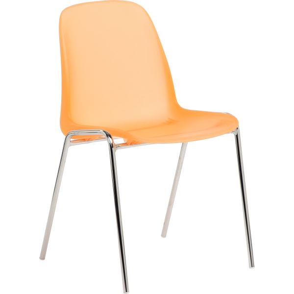 Chaise Charlotte givrée orange, N.C — MOBILIER