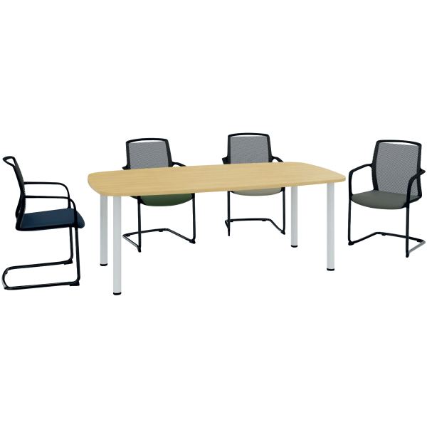 Table ovale L200 xP100 cm 4 pieds plateau chêne naturel/piètem, N.C — MOBILIER