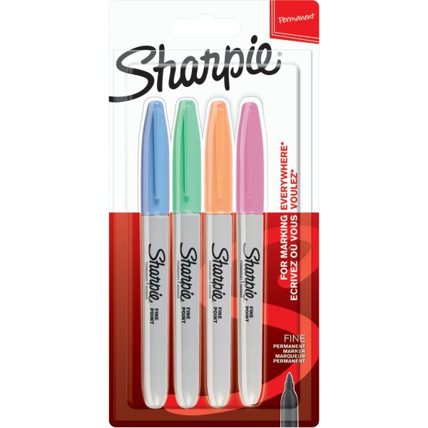 Sharpie Marqueur permanent FINE "Pastel", blister de 4 — Marqueurs créatifs
