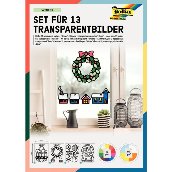 folia Kit de décoration pour fenêtre "Hiver", 250 x 350 mm — Décorations intérieurs & de tables