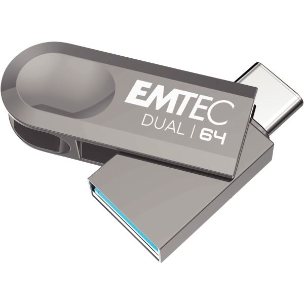 Clé USB 3.2 Emtec Dual 64 Go, N.C — INFORMATIQUE