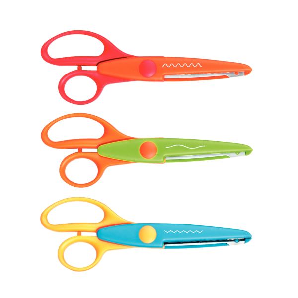 Sachet de 3 ciseaux à cranter 16 cm, Wonday — TRAVAUX MANUELS