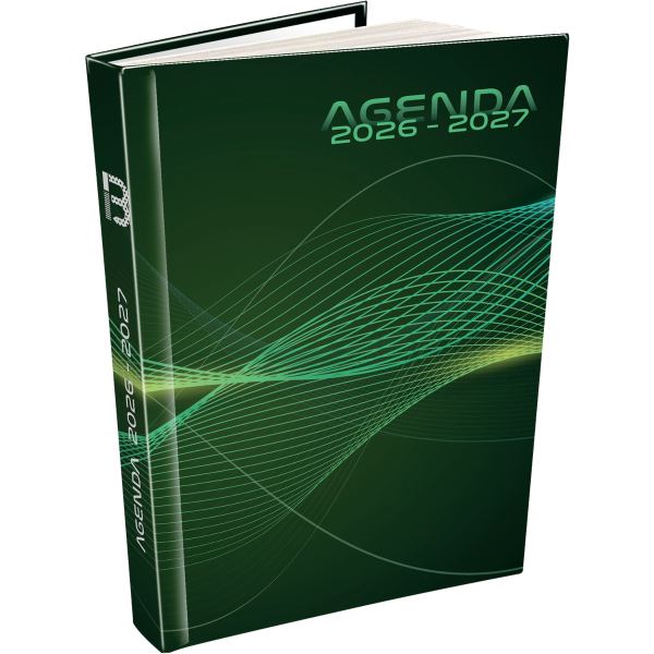 Agenda journalier Techno vert, N.C — CAHIERS ET DERIVES DE PAPIER
