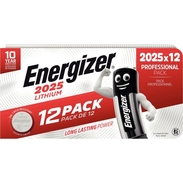 Paquet 12 piles lithium 3V CR2025, N.C — BUREAUTIQUE