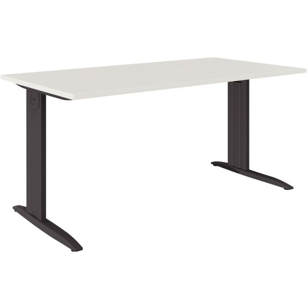 Plan droit Onyx L..120 x P.80 x H73,5 cm plateau blanc /pièt, N.C — MOBILIER