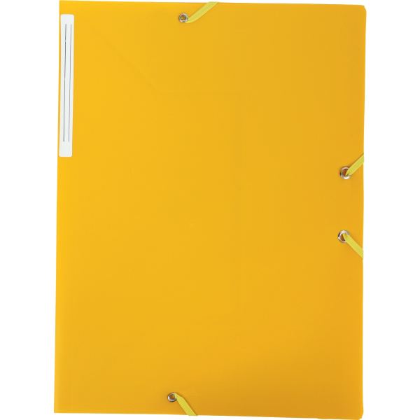 Chemise 3 rabats à élastiques en polypropylène opaque 4/10ème, jaune — Non classé