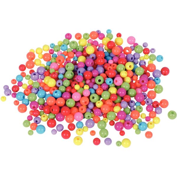 Pot de 100 grammes de perles rondes en plastique Fluo, N.C — TRAVAUX MANUELS