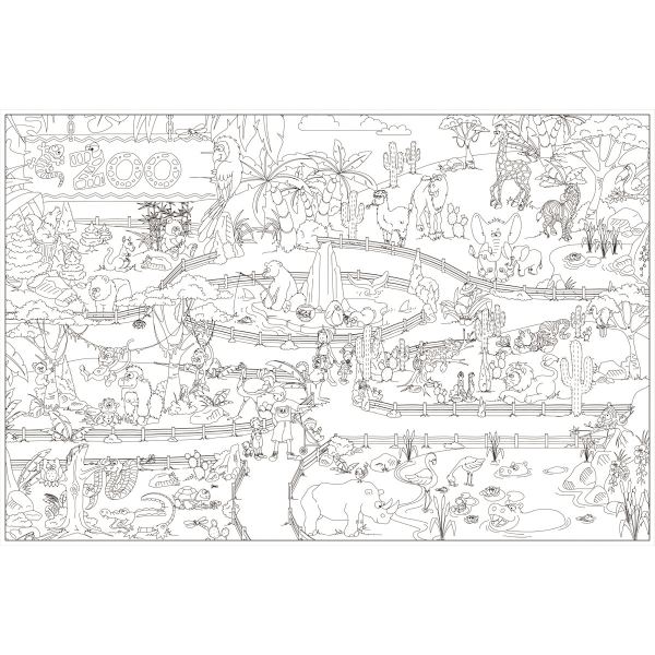 Coloriage géant le zoo, N.C — DESSIN SCOLAIRE ET PROFESSIONNEL