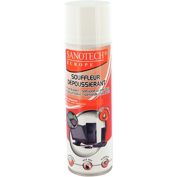 Aérosol 400g gaz dépoussiérant, SANOTECH — INFORMATIQUE