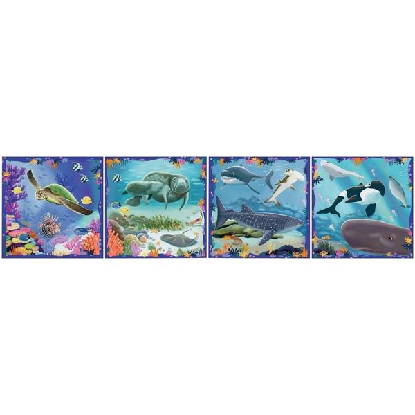 Boite de 4 puzzles UP progressifs, les animaux marins, N.C — JEUX