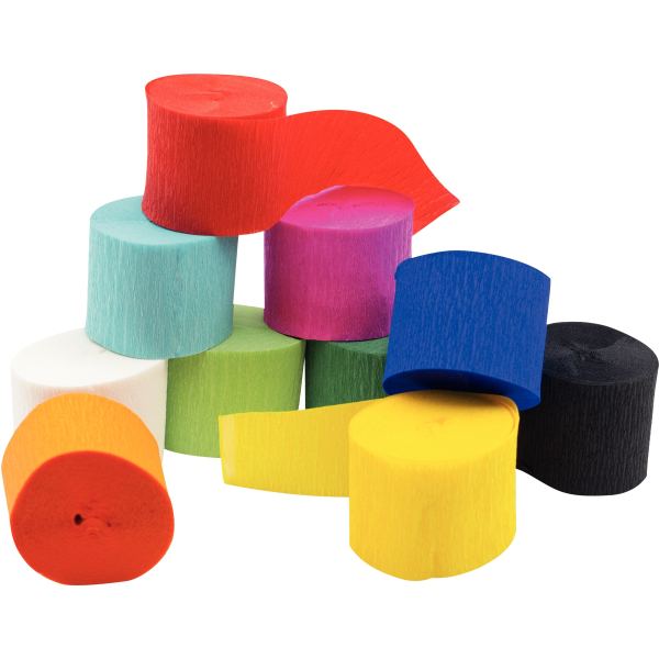 Paquet de 10 frises de papier crépon assortis 10 mx5cm, N.C — TRAVAUX MANUELS