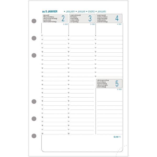 Recharge millésimée Exatime 17 16 mois blanc, EXACOMPTA — Calendriers & Agendas