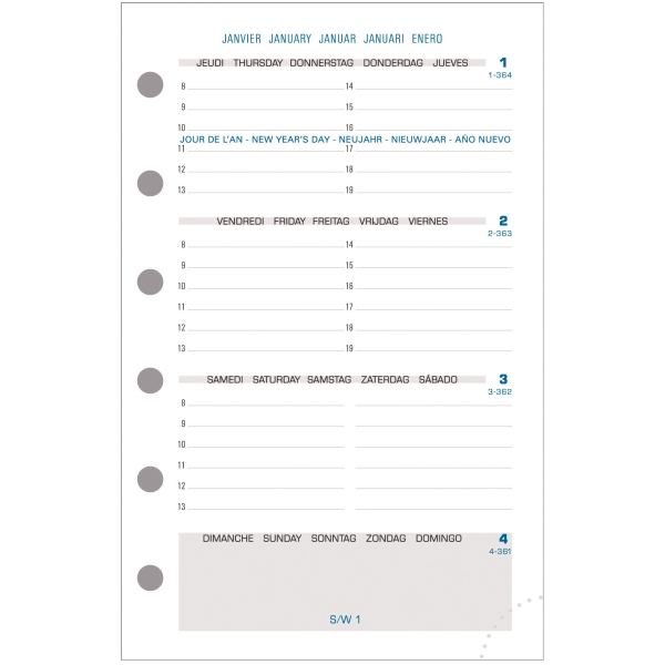 Recharge millésimée Exatime 14 16 mois blanc, EXACOMPTA — Calendriers & Agendas