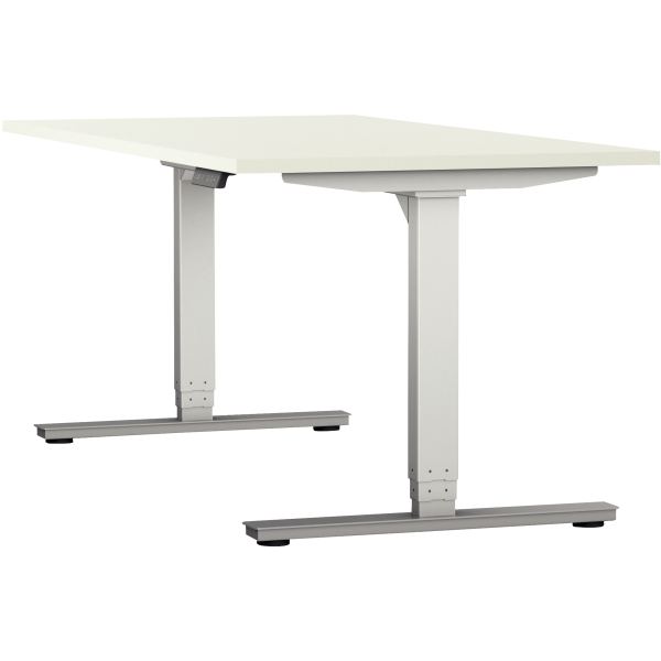 Bureau individuel Slade L140 xP80 cm plateau blanc/piètement b, N.C — MOBILIER