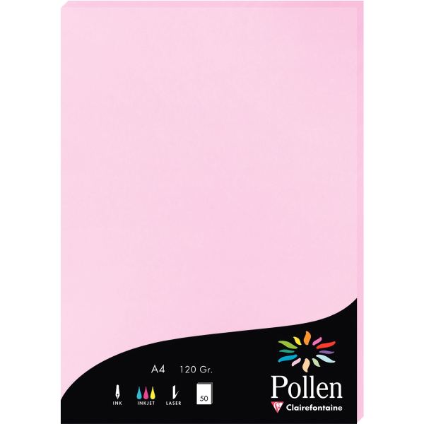 Pollen by Clairefontaine Papier A4, rose dragée — Cartes de voeux à faire soi-même