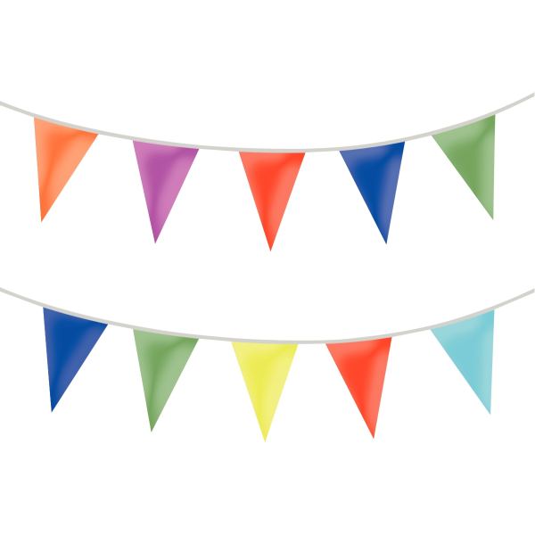 Guirlande de 20 fanions en PVC coloris assortis, N.C — TRAVAUX MANUELS