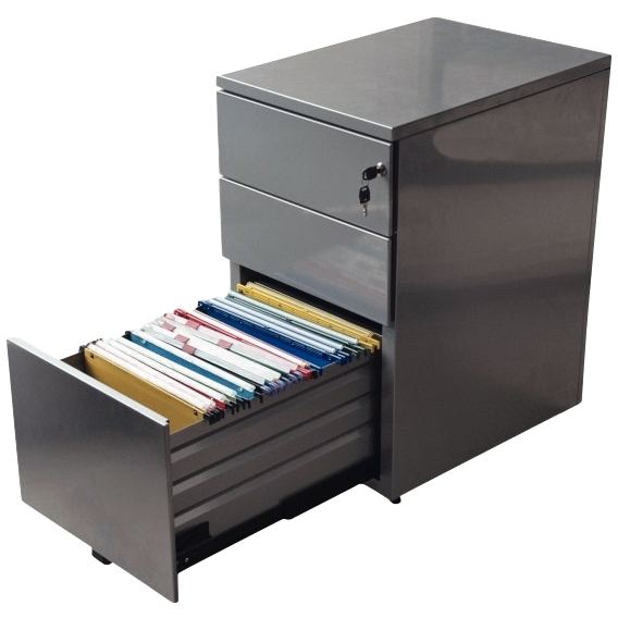 Caisson hauteur bureau professionnel P60 cm en métal 3 tiroi, N.C — MOBILIER