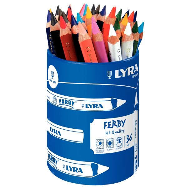 Pot de 36 crayons de couleur Ferby assortis — DESSIN SCOLAIRE ET PROFESSIONNEL