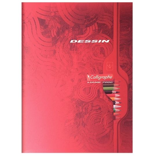 Cahier de dessin 32 pages, format 17x22 cm, uni blanc, papie, Calligraphe — CAHIERS ET DERIVES DE PAPIER