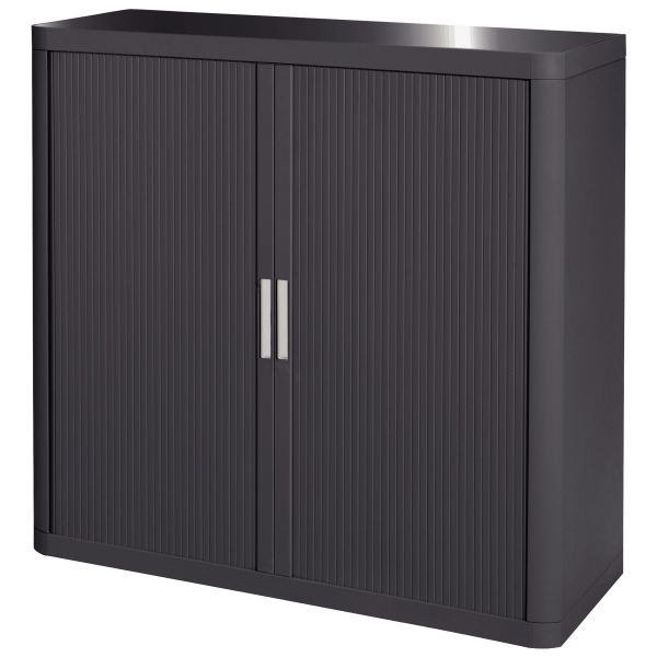 Armoire à rideaux 2 tablettes corps anthracite/rideaux anthr, N.C — MOBILIER