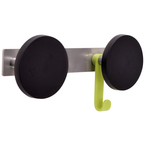 Portemanteau 2 patères plastiques diamètre 9cm noir, N.C — EQUIPEMENT CLASSE ET BUREAU