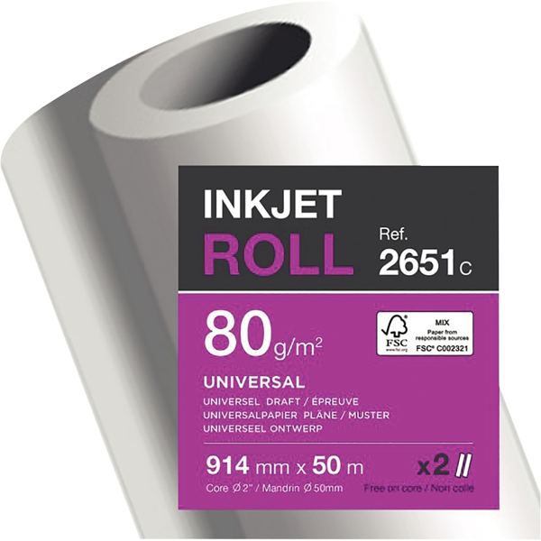 Clairefontaine Papier traceur jet d'encre, 914 mm x 50 m — Papier en rouleau