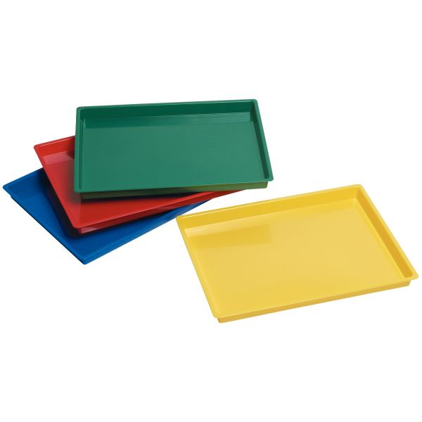 Lot de 4 plateaux multi usages. 4 couleurs assorties : rouge, jaune, vert et bleu, N.C — DESSIN SCOLAIRE ET PROFESSIONNEL