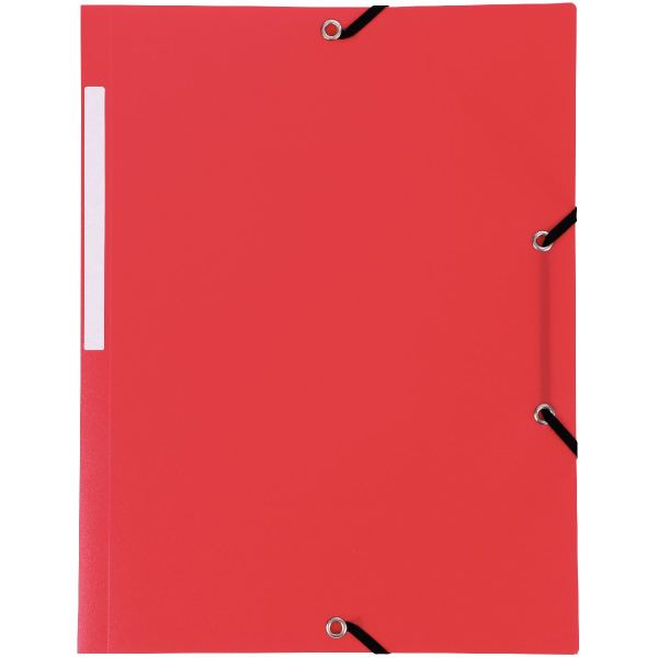 Chemise 3 rabats à élastiques en polypropylène opaque 4/10ème, rouge — Non classé