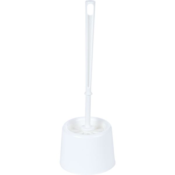 Porte-brosse et brosse WC en plastique blanc, N.C — SERVICES GENERAUX