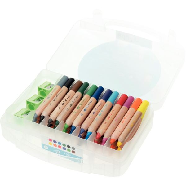 Boîte de 36 crayons de couleur First + 3 tailles-crayons, EAGLE KREATIV — DESSIN SCOLAIRE ET PROFESSIONNEL