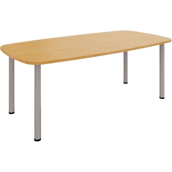 Table ovale L200 xP100 cm 4 pieds plateau hêtre clair/piètemen, N.C — MOBILIER