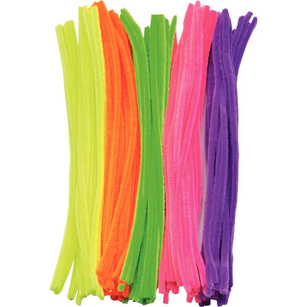 Sac de 100 chenilles diamètre 6mm longueur 30 cm Fluo assort, N.C — TRAVAUX MANUELS