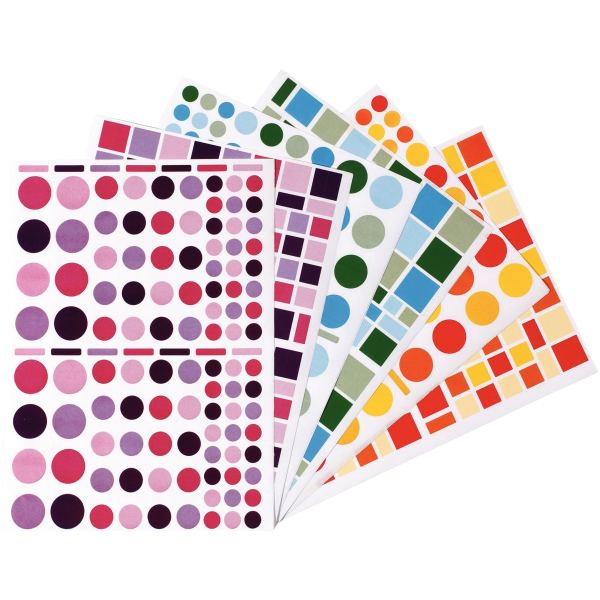 Pochette de 6900 gommettes géométriques adhésives reposition, APLI kids — TRAVAUX MANUELS