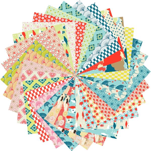 Pochette de 60 feuilles origami format 20 x 20 cm nippon, My Mandarine — TRAVAUX MANUELS