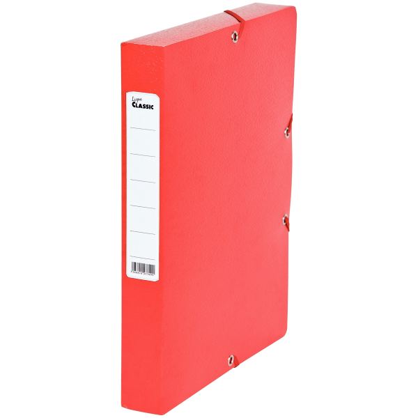 Boîte de classement en carte grainée dos 4 cm, rouge, N.C — CLASSEMENT
