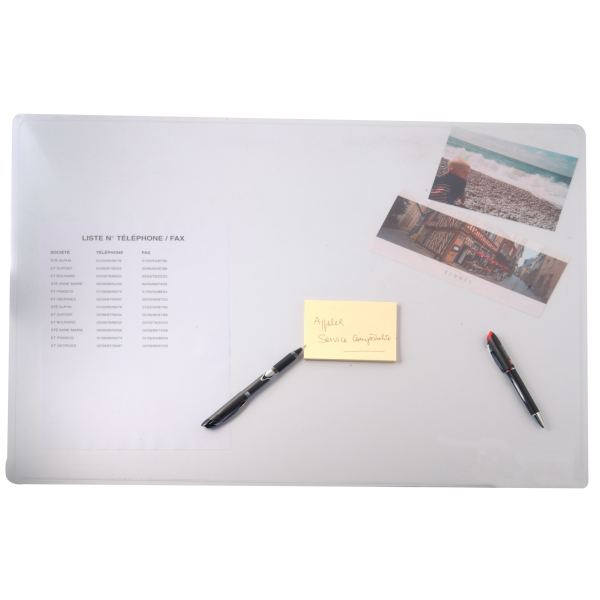 Sous-mains 63x50 cm PVC incolore, N.C — EQUIPEMENT CLASSE ET BUREAU