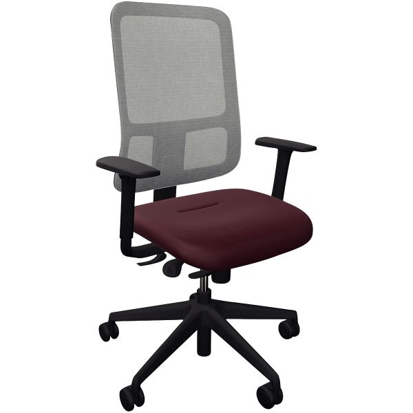 Fauteuil Early Mesh dossier gris/assise bordeaux, N.C — MOBILIER