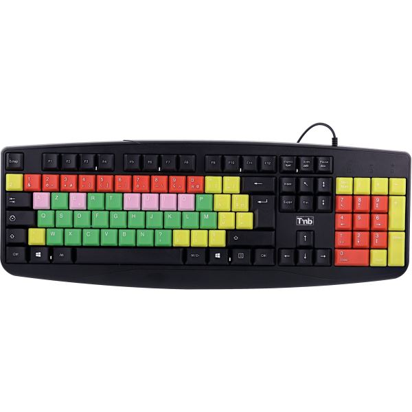 TNB Wired Keyboard AZERTY with colored keys to facilitate learning Numbers vowels consonants (FR), T'NB — INFORMATIQUE