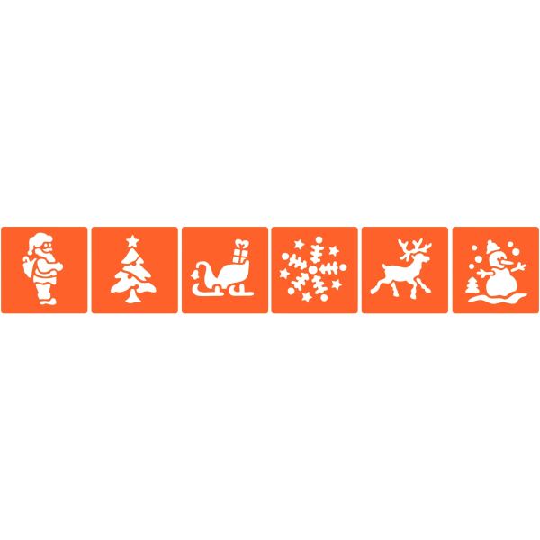 Paquet de 6 pochoirs en plastique thème Noël, lot n°1, GRAINE CREATIVE — DESSIN SCOLAIRE ET PROFESSIONNEL