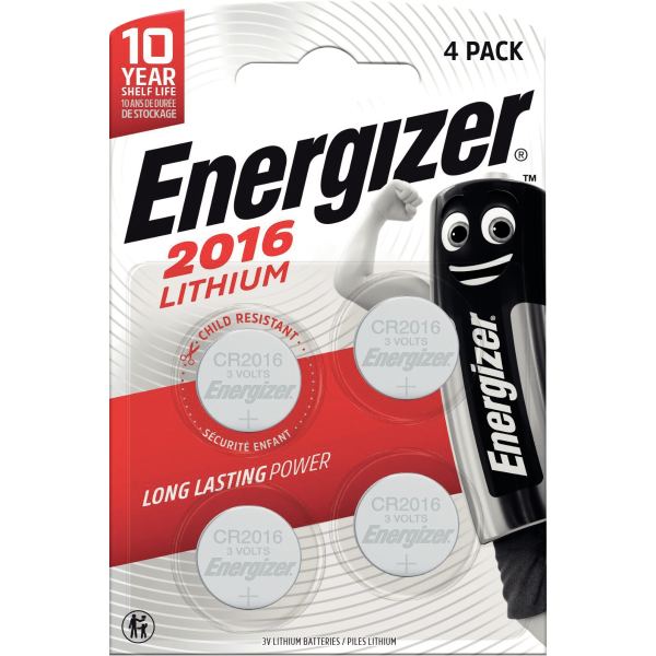 Blister de 4 piles lithium 3V CR2016 ENERGIZER, N.C — BUREAUTIQUE