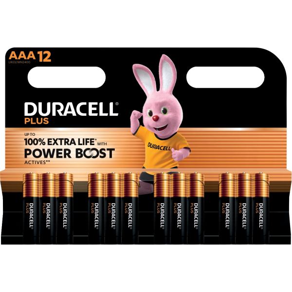 Blister 12 piles 1.5V PLUS POWERBOOST AAA / LR03 / MN2400, N.C — BUREAUTIQUE