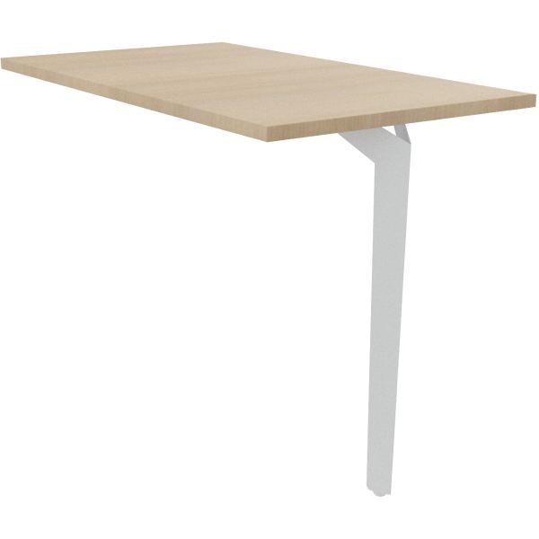 Retour bureau éco L80 cm Paris plateau Blanc piètement Blanc, N.C — MOBILIER