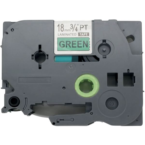 Recharge TZE noir sur vert 18 mm x 8 m compatible, N.C — BUREAUTIQUE