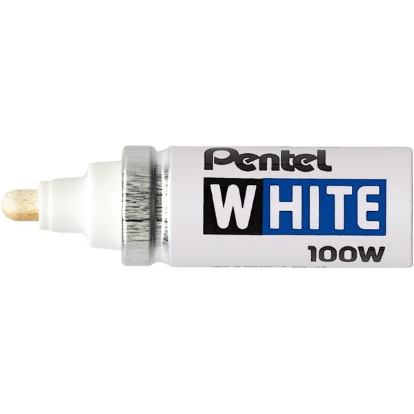 Pentel Marqueur permanent X100W, pointe ogive, 3,0 mm, blanc — Marqueurs permanents & non permanents