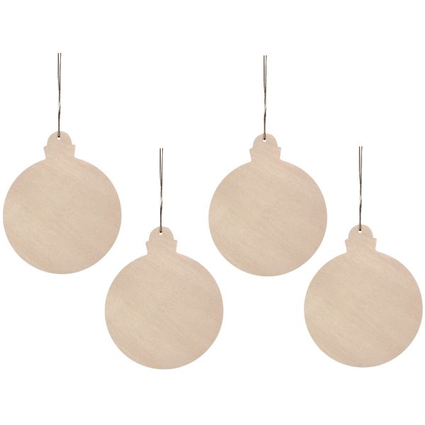 Lot de 8 grosses boules de Noël en bois, diamètre 11 cm, N.C — TRAVAUX MANUELS