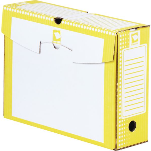 Boite d'archives 34x25 cm dos 10 cm jaune, BUSINESS — CLASSEMENT