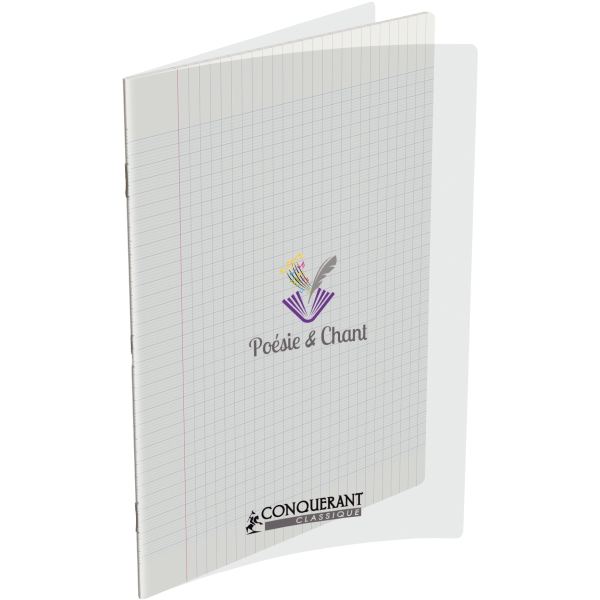 Cahier de poésie 48 pages CONQUERANT, format 24x32 cm, seyès/uni, couv PP incolore, CONQUERANT CLASSIQUE PP — CAHIERS ET…