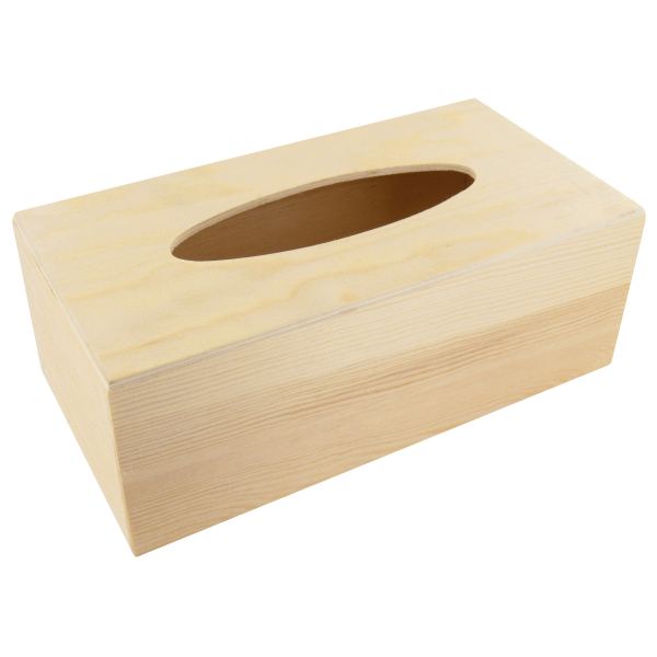 Boîte à mouchoirs rectangle, en bois, N.C — TRAVAUX MANUELS
