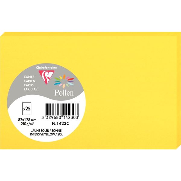 Pollen by Clairefontaine Carte 82 x 128 mm, jaune soleil — Cartes de voeux à faire soi-même